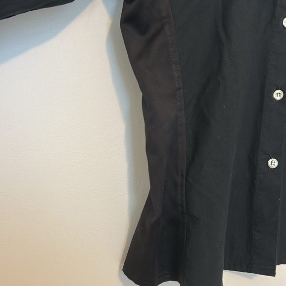 Valentina’s Women’s Italian Black Button Down Top, Large - Picture 6 of 12